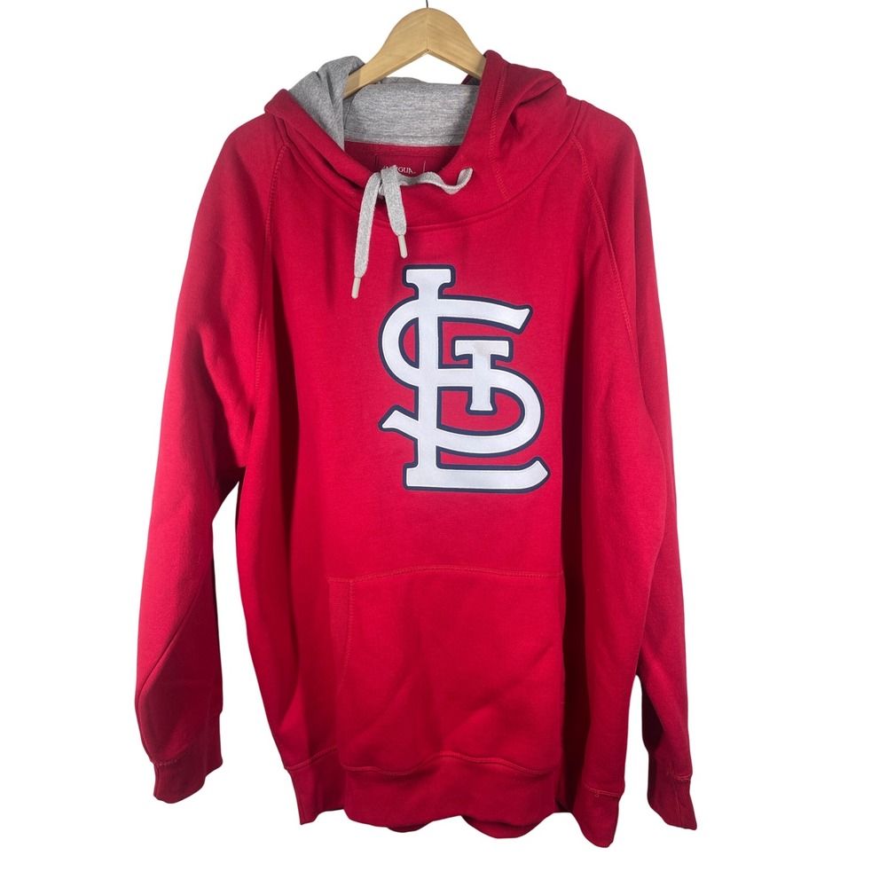 Antigua St Louis Cardinals Hoodie Mens 2XL Red Embroidered Logo Sweatshirt